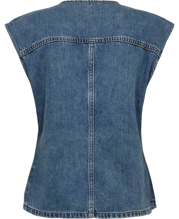 OBJDIVONA DENIM S/L WAISTCOAT 140