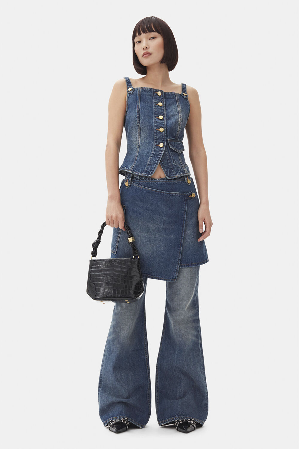 Heavy Washed Denim Top