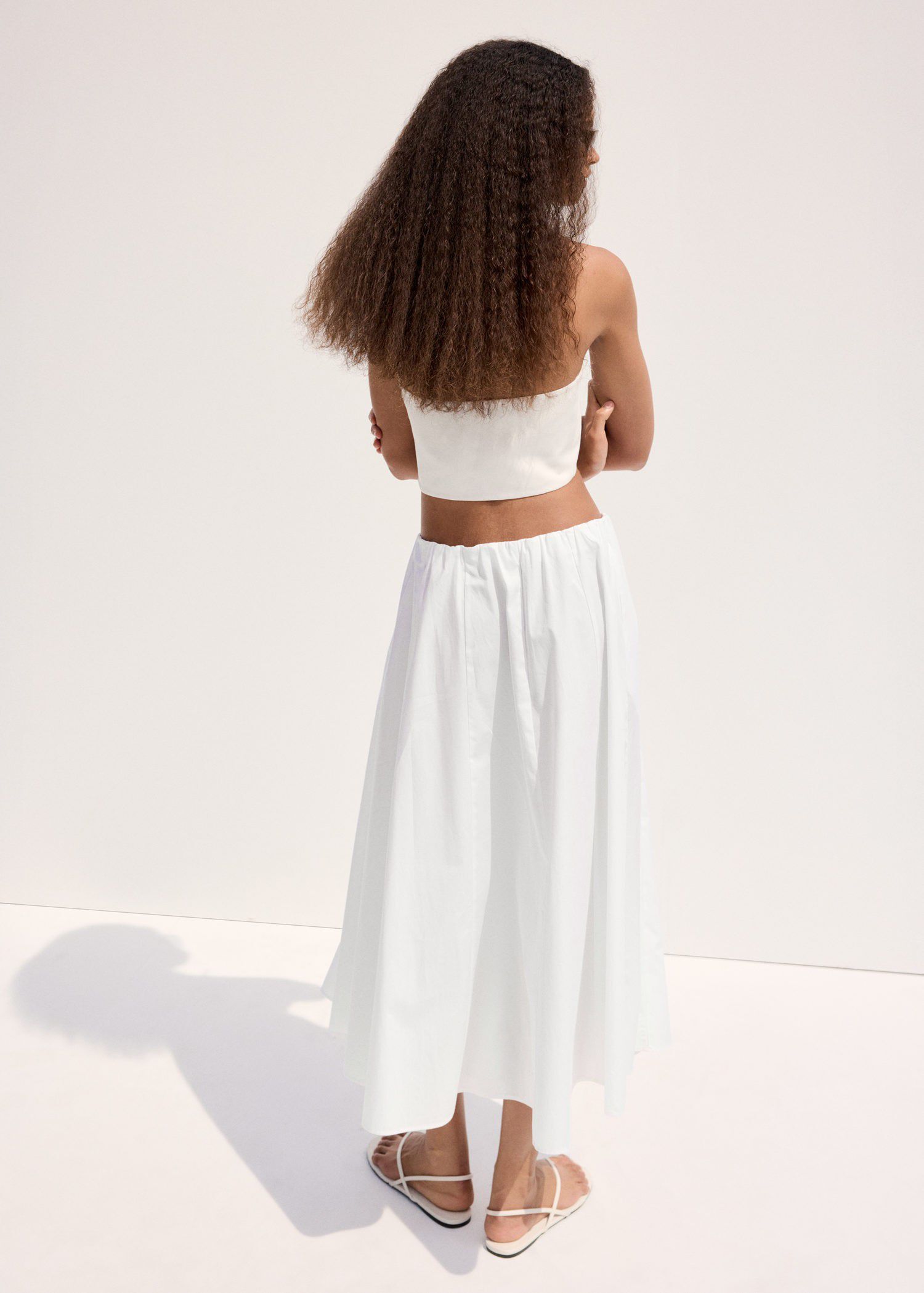 Flared cotton skirt