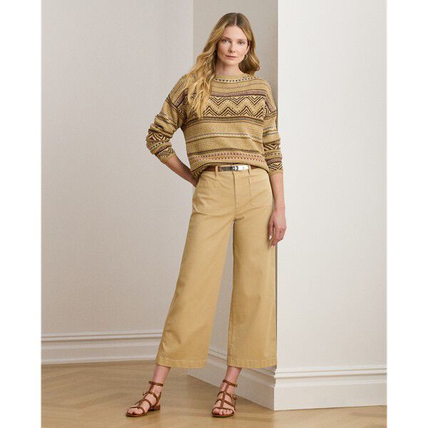 Stretch Chino Wide-Leg Cropped Pant