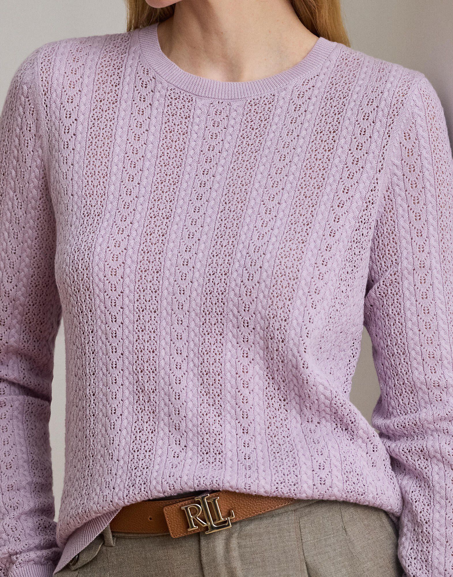 Pointelle-Knit Cotton-Blend Sweater