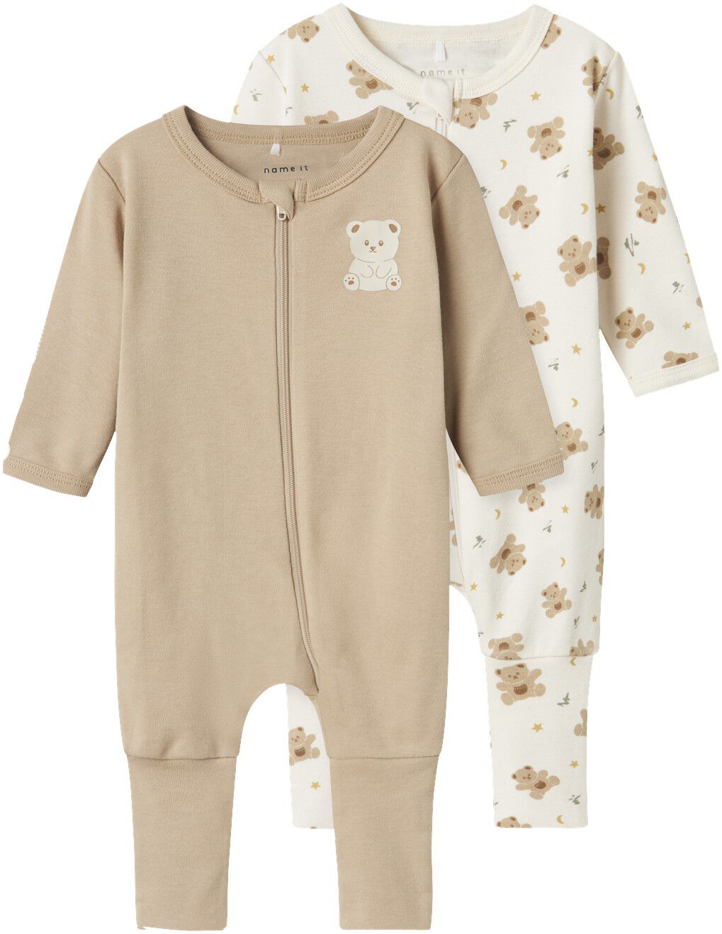 Nbnnightsuit 2P Zip Ff Jet Bear Noos