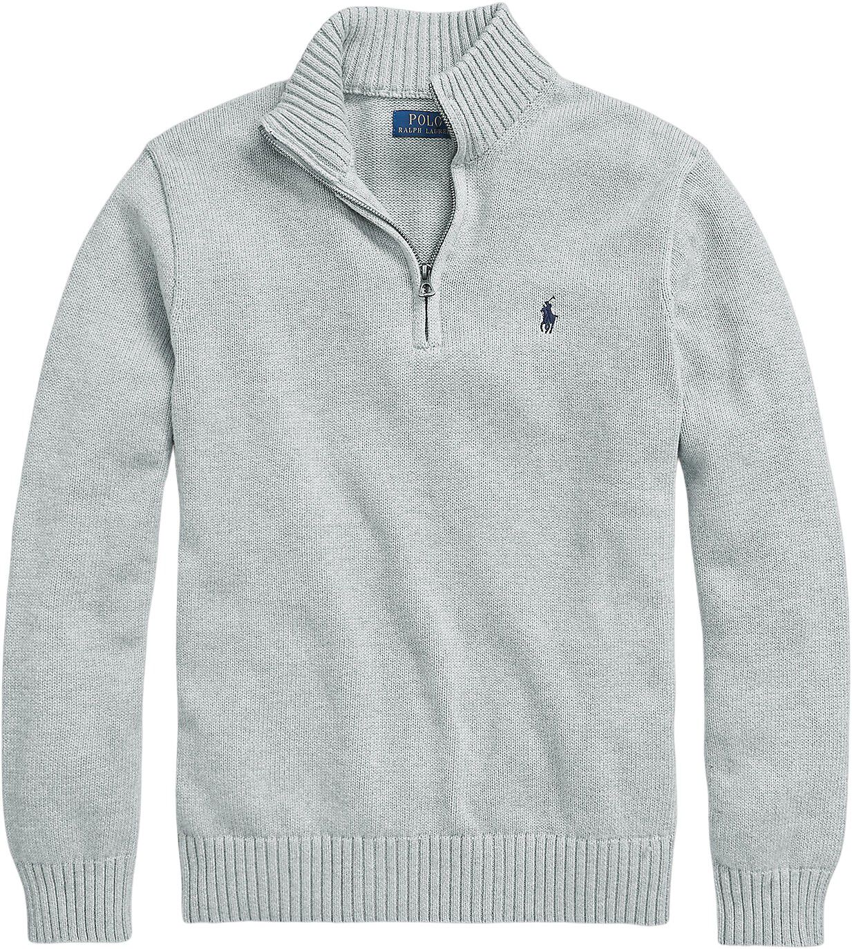Cotton Quarter-Zip Mockneck Sweater