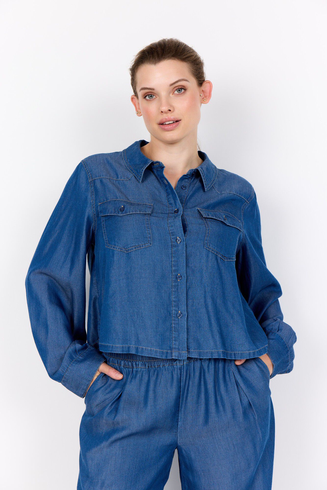 WA-FLORA 12 Skjorte M&oslash;rk denim