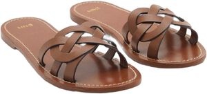 Leather sandals with intertwined st