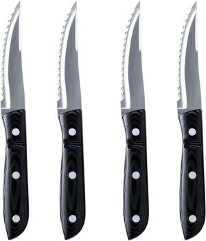 Biffkniv XL Old Farmer Micarta 23,5 cm 4 stk. Svart/Stål