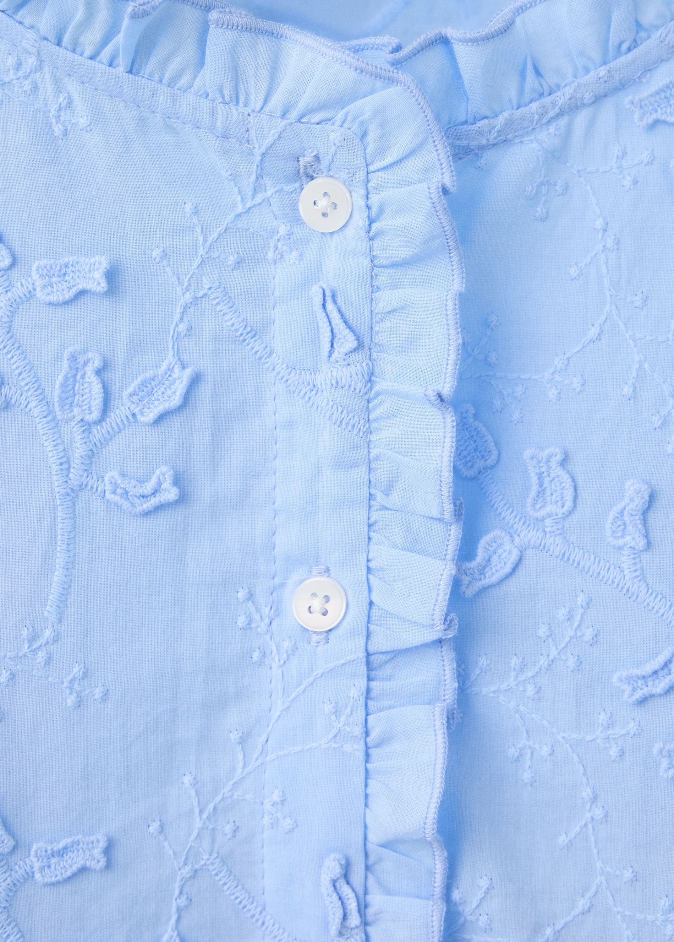 Embroidered blouse with frill detai