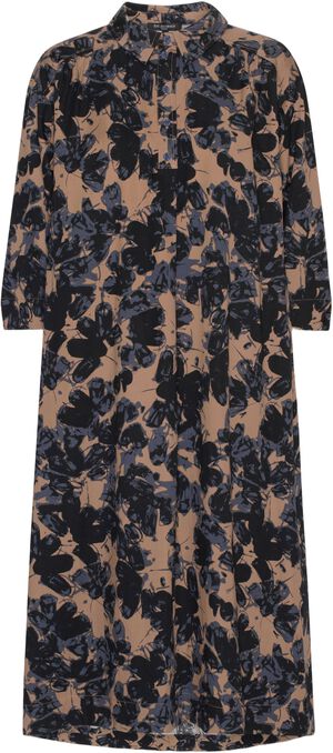 Long A-line Dress With 3/4 Sleeves