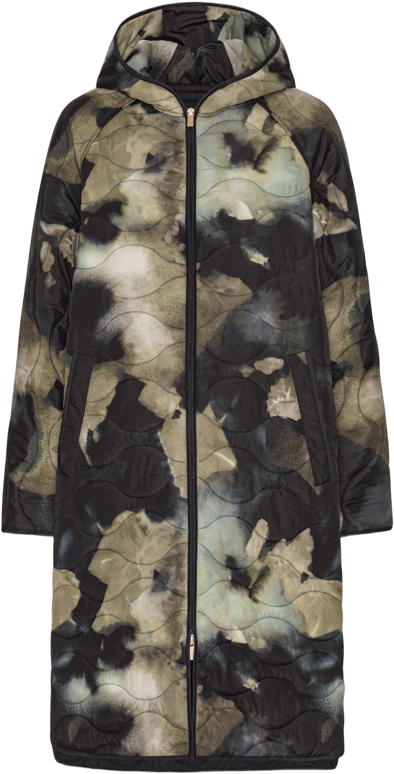 Long Quilt Jacket with Hood