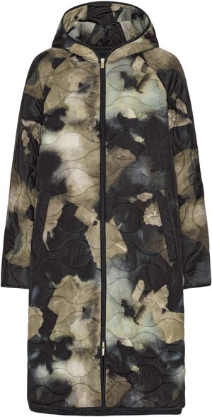 Long Quilt Jacket with Hood
