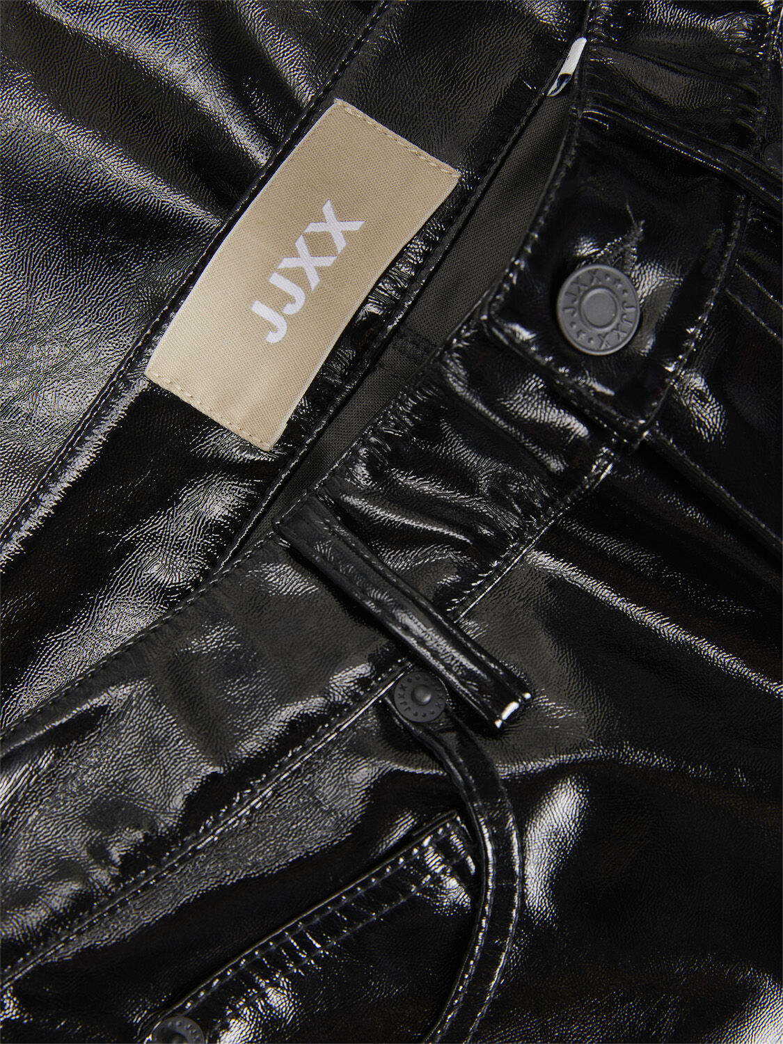 JXKENYA HW STRAIGHT FAUX LEAT PANTS