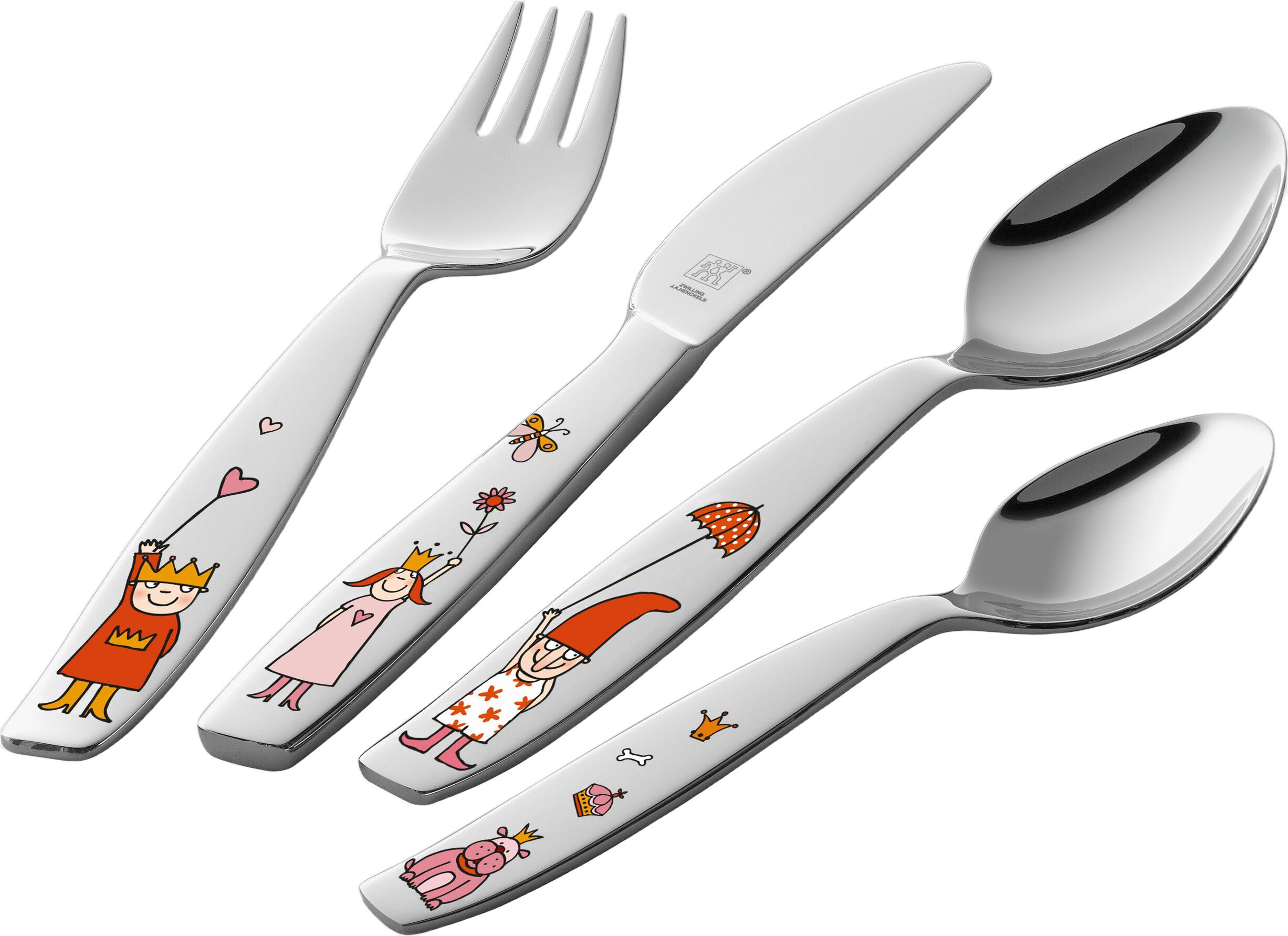 Prinsesse Emilie 4-st, Set med barnbestick, Silver