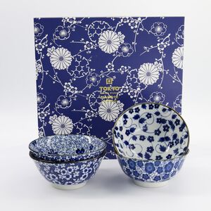 Mixed Bowls Tayo Bowl Giftset 4pcs 15x7cm 500ml Blue/White B