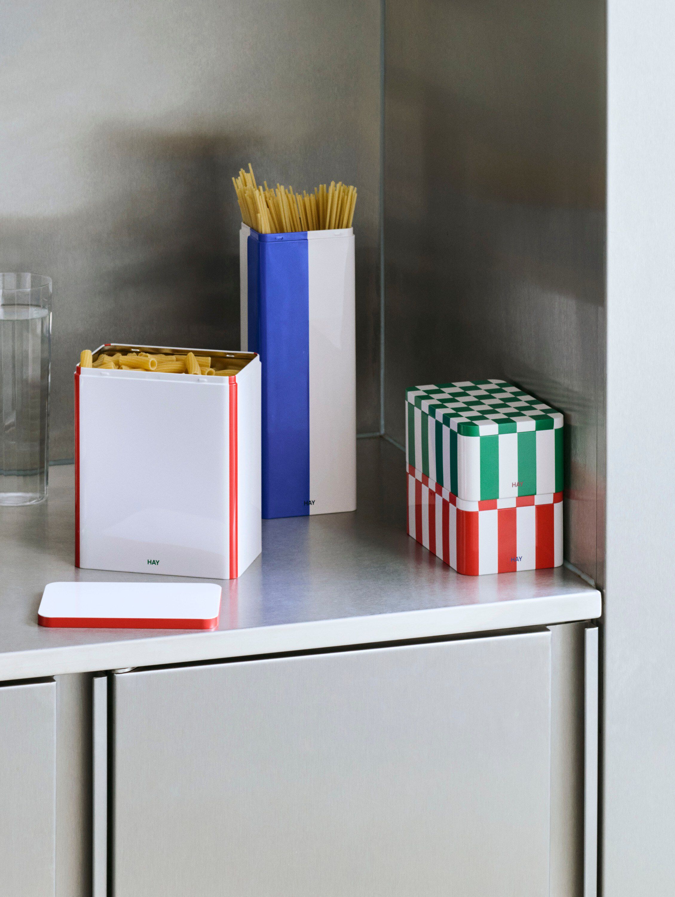 Tin Container-Slim-Blue and off-white