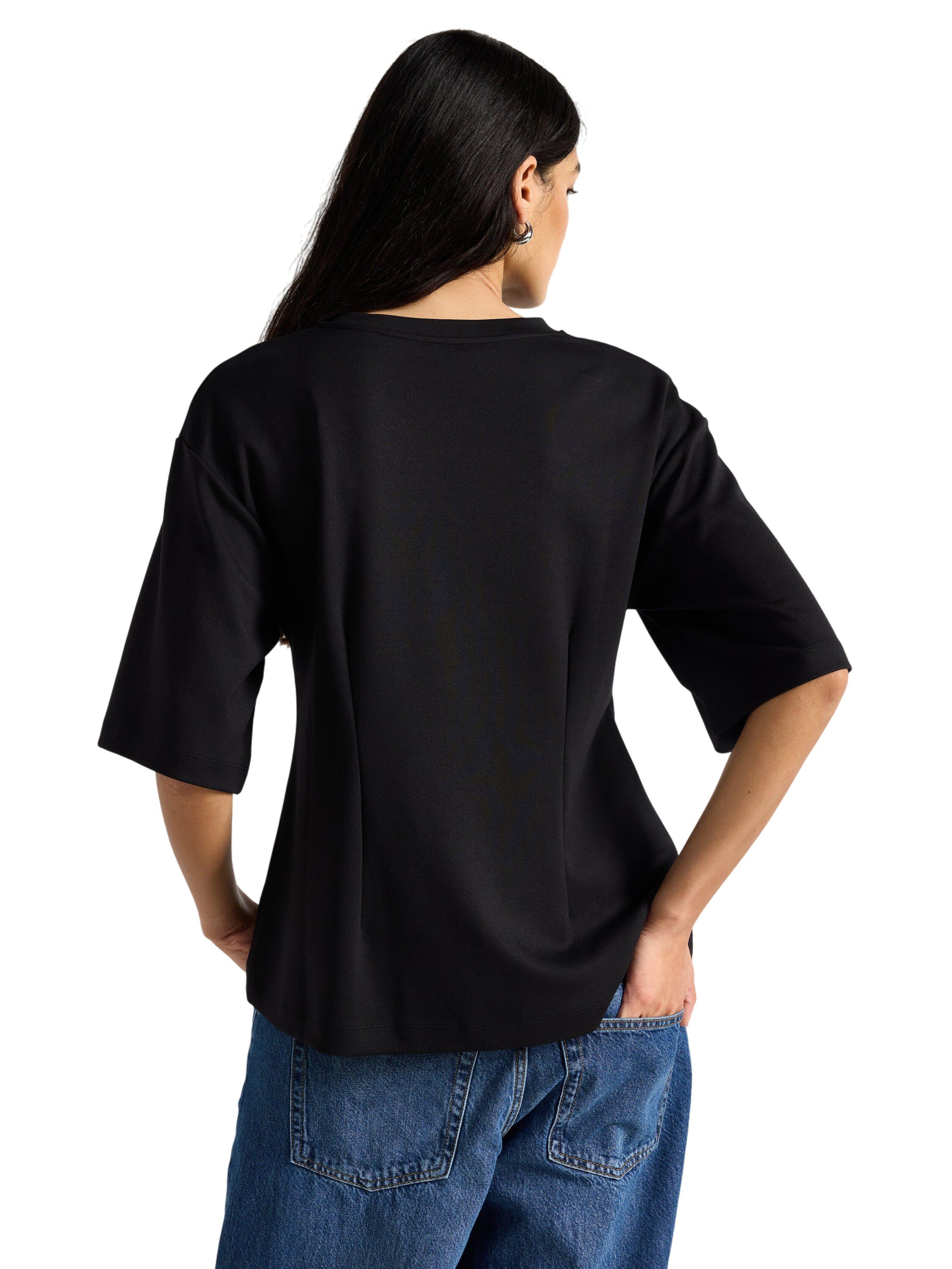 Peplumtopp i mjuk viskos med figurn