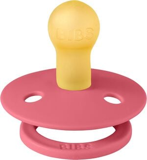 BIBS Pacifier Studio Colour Block Latex Size 1 Coral/Baby Pi