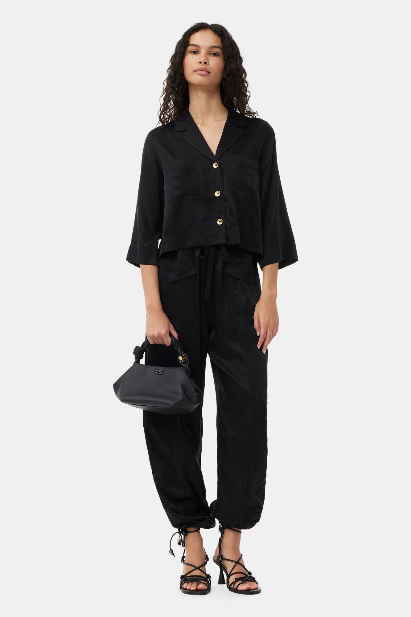 Washed Satin Pocket Pants