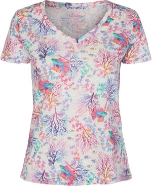 Colorful Coral Reef Linen T-shirt