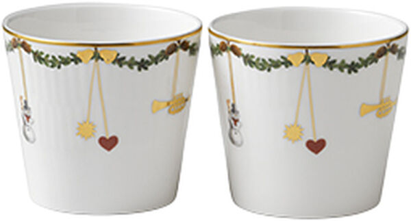 Star Fluted Christmas mugg 30 cl / 7 cm 2-pack