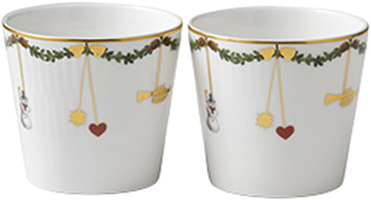 Star Fluted Christmas mugg 30 cl / 7 cm 2-pack