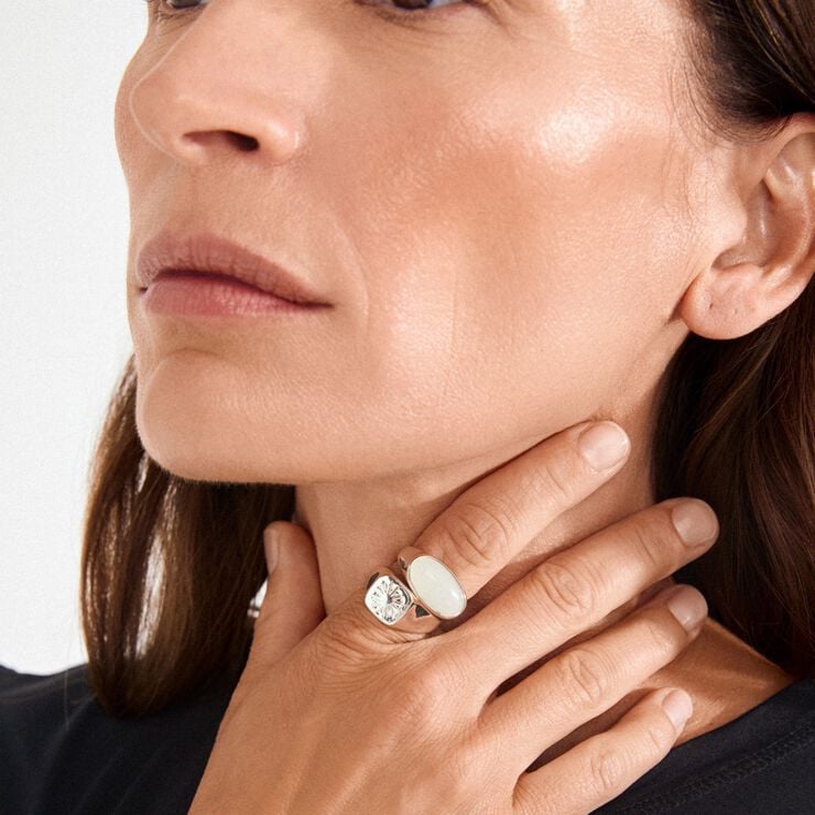 PRISM rings 2-in-1 set, silver-plated