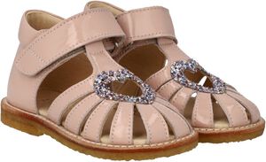 Hjertesandal med glitter og velcrolukning