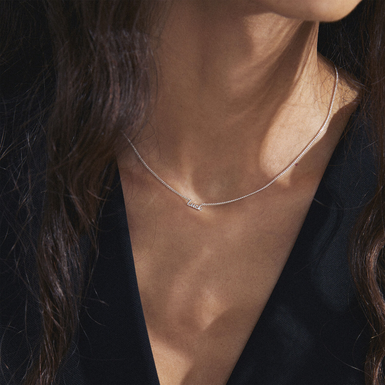 LUCK recycled necklace silver-plated