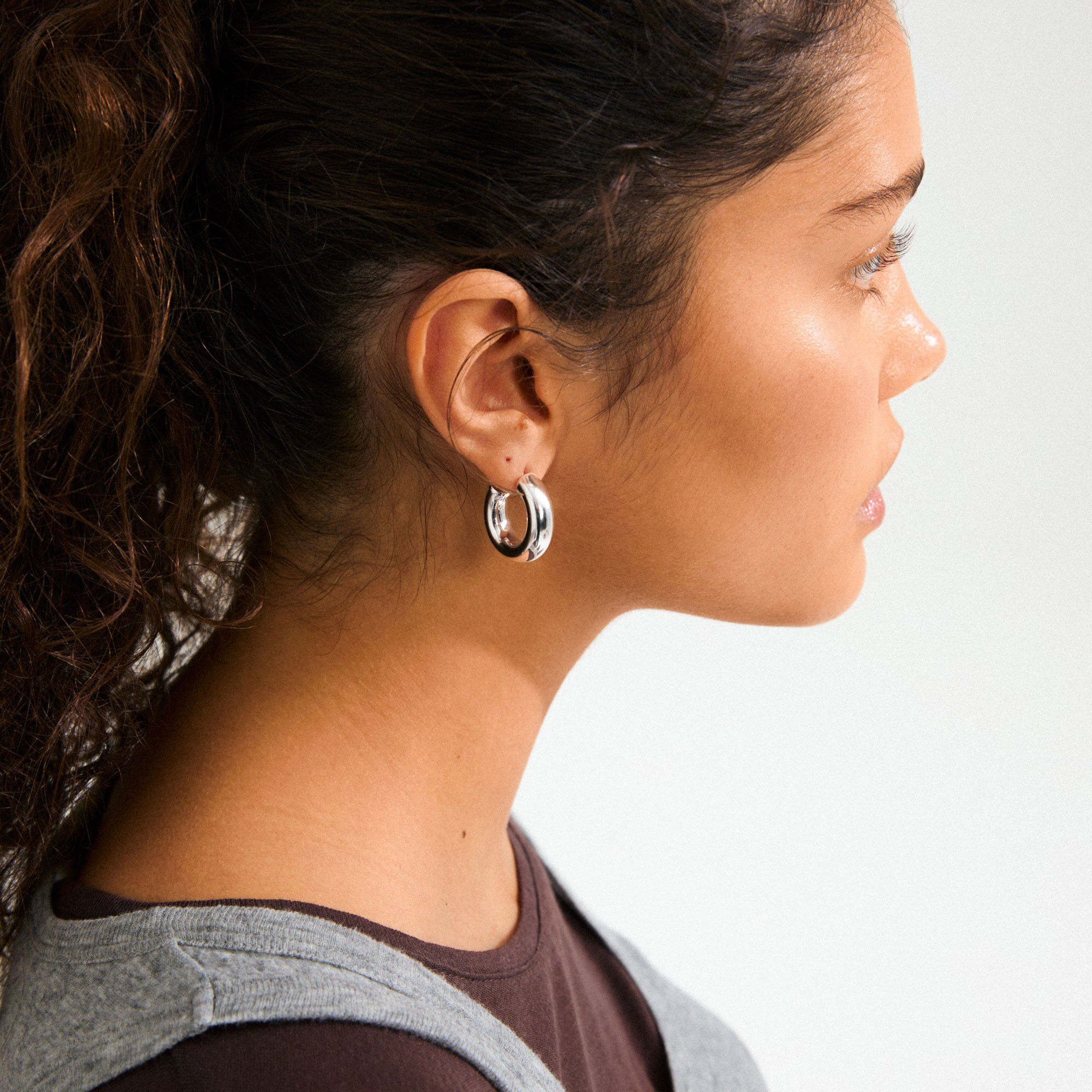PHASE medium hoops silver-plated