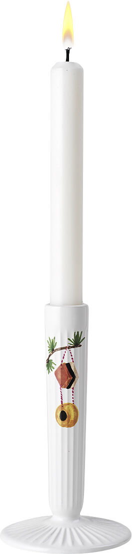 Hammersh&oslash;i Christmas Lysestage H16 hvid m. deko