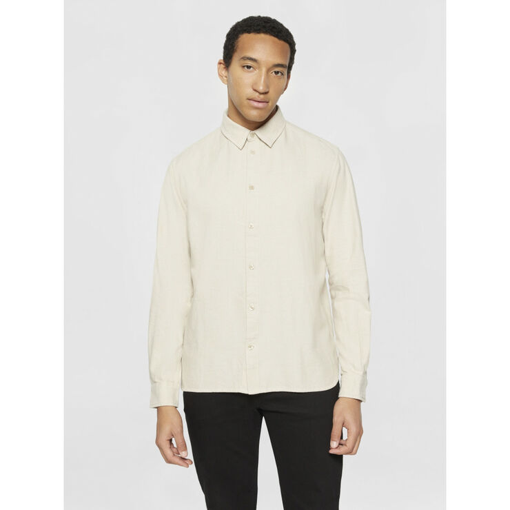 Regular fit heavy twill flannel shirt - GOTS/Vegan