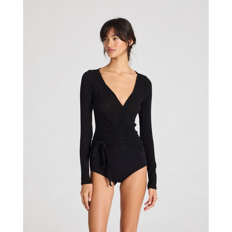 Anne L/S Wool Wrap Top