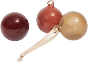 Glass Baubles - S - Set of 3 - Roseate Opaque