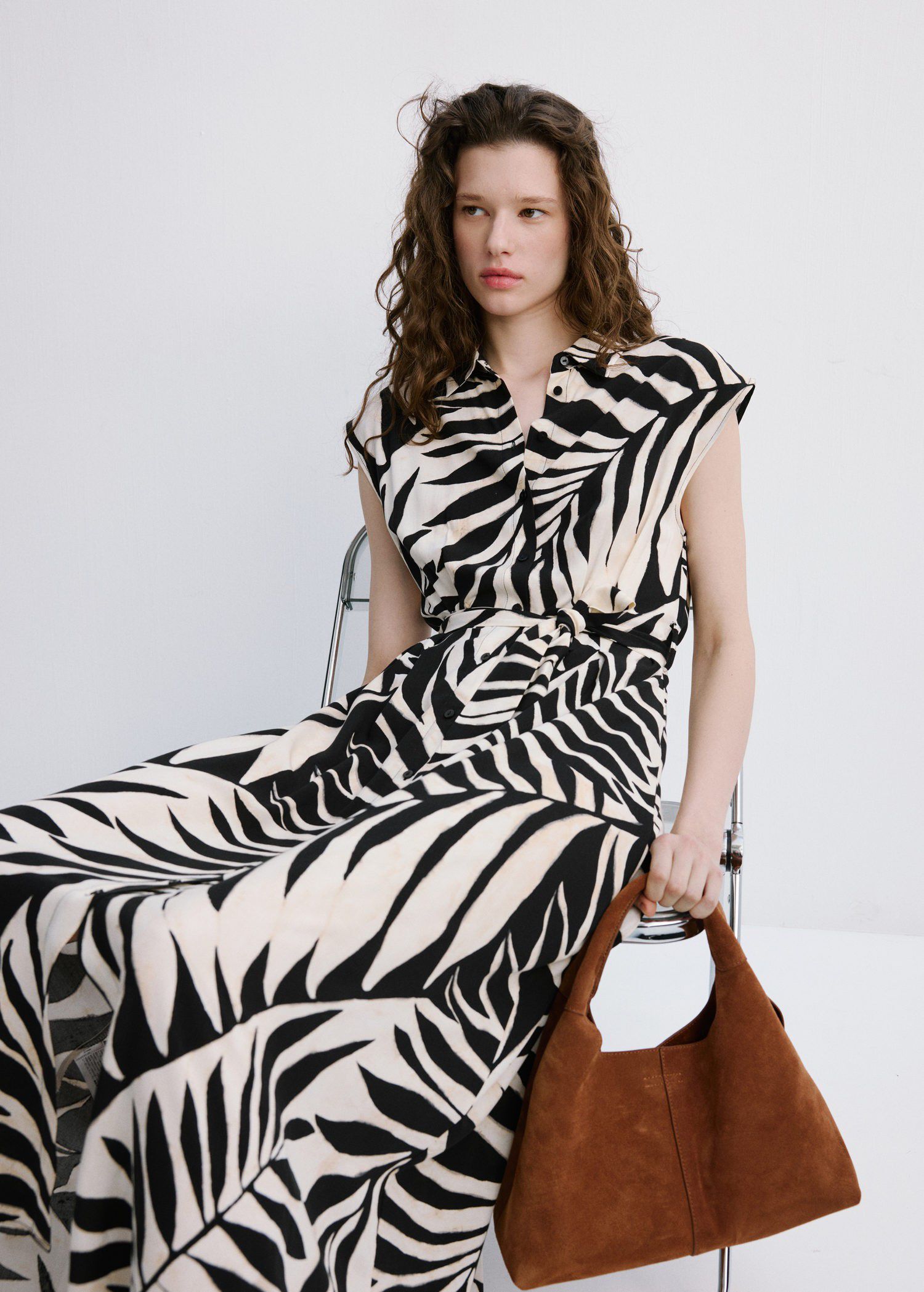 Printed shirt dress