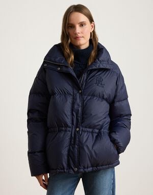 Quilted Funnelneck Down Coat