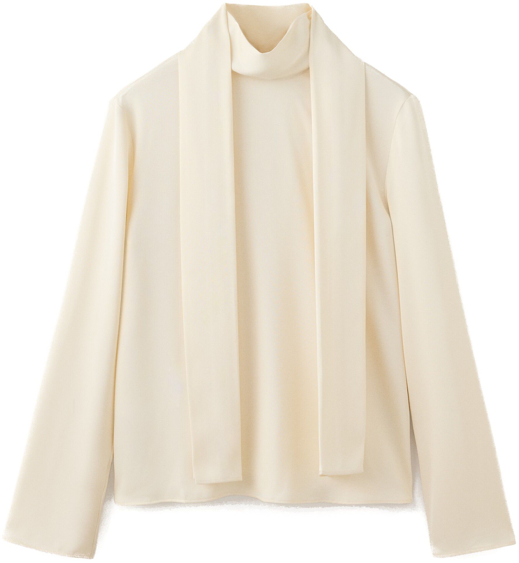 High-neck blouse with scarf detail