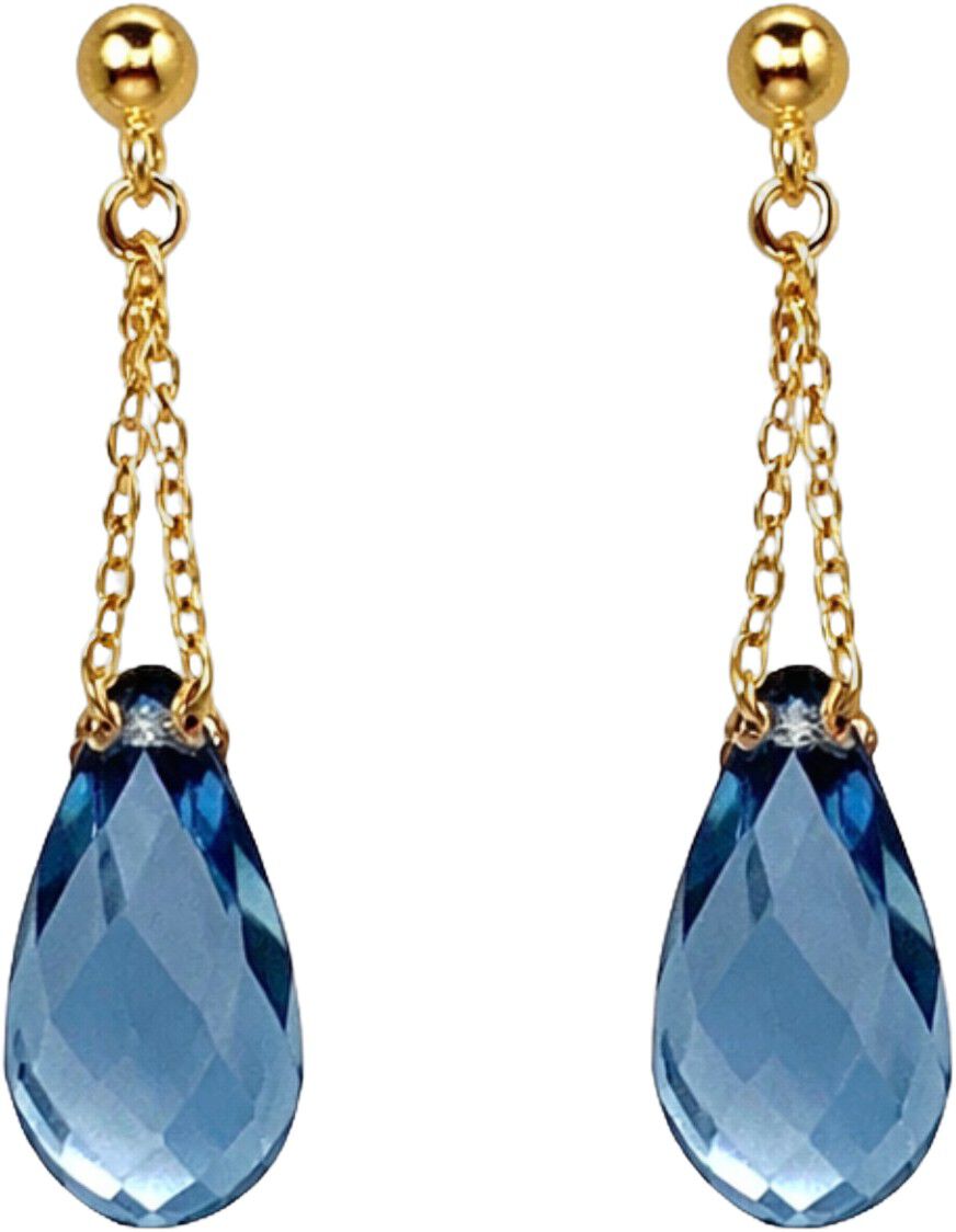 Sika Earrings Demin Blue Crystal - Gold