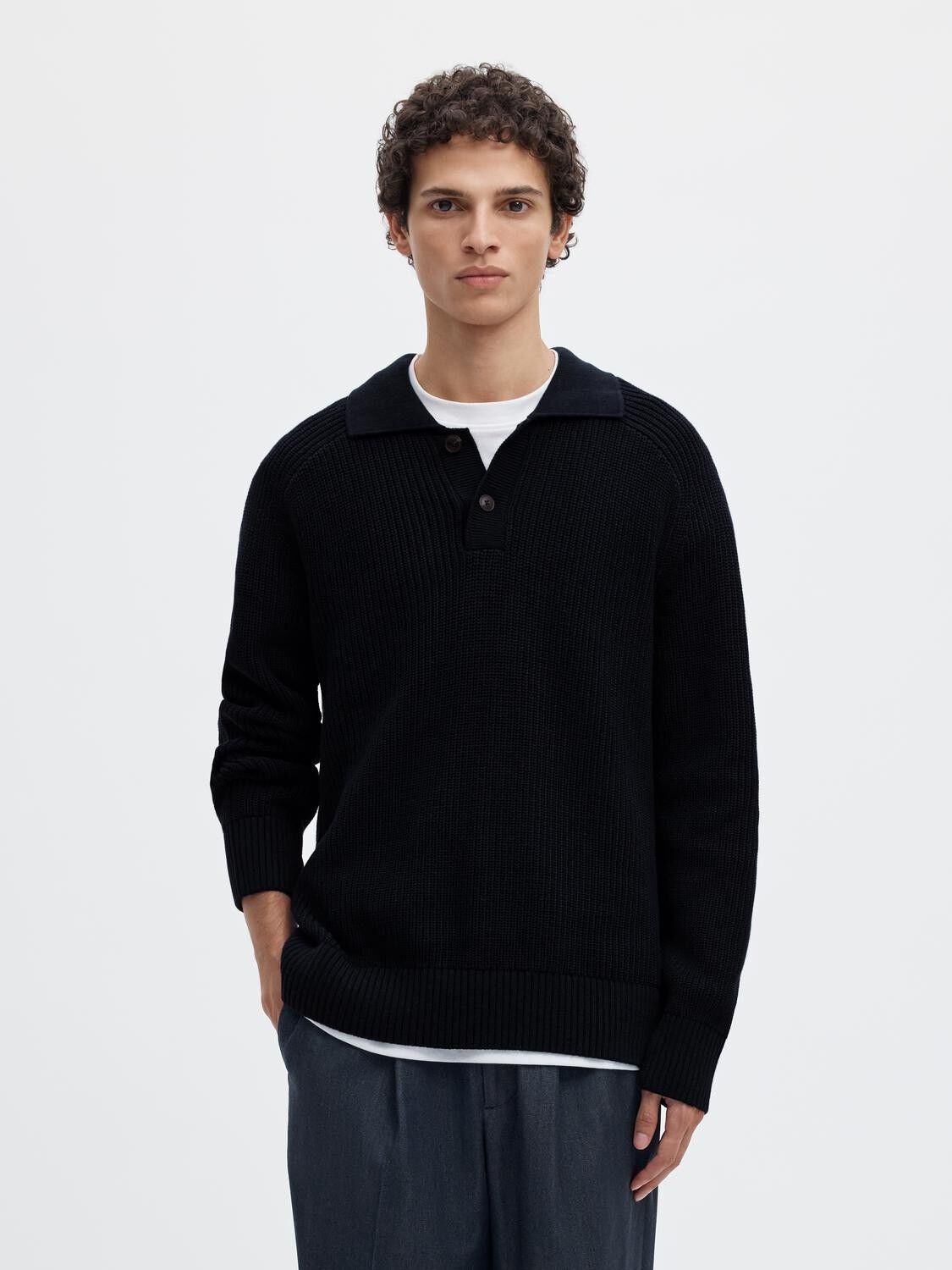 Slmpim Ls Knit Polo Camp