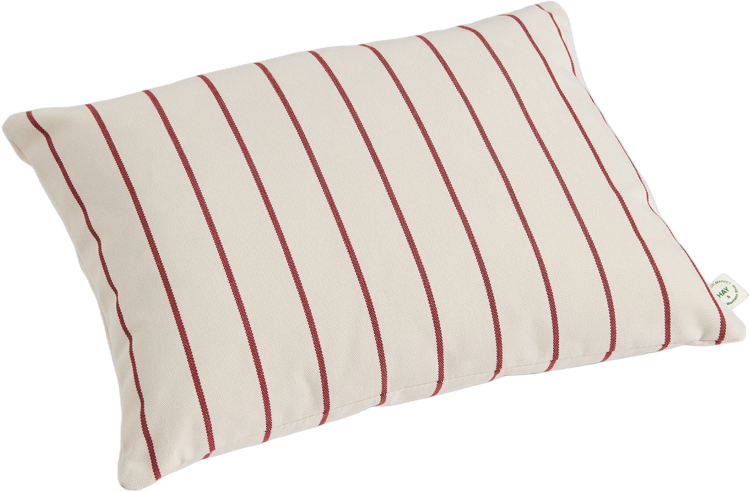 Outdoor Market Cushion - 45 x 35 - Beige with red stripe