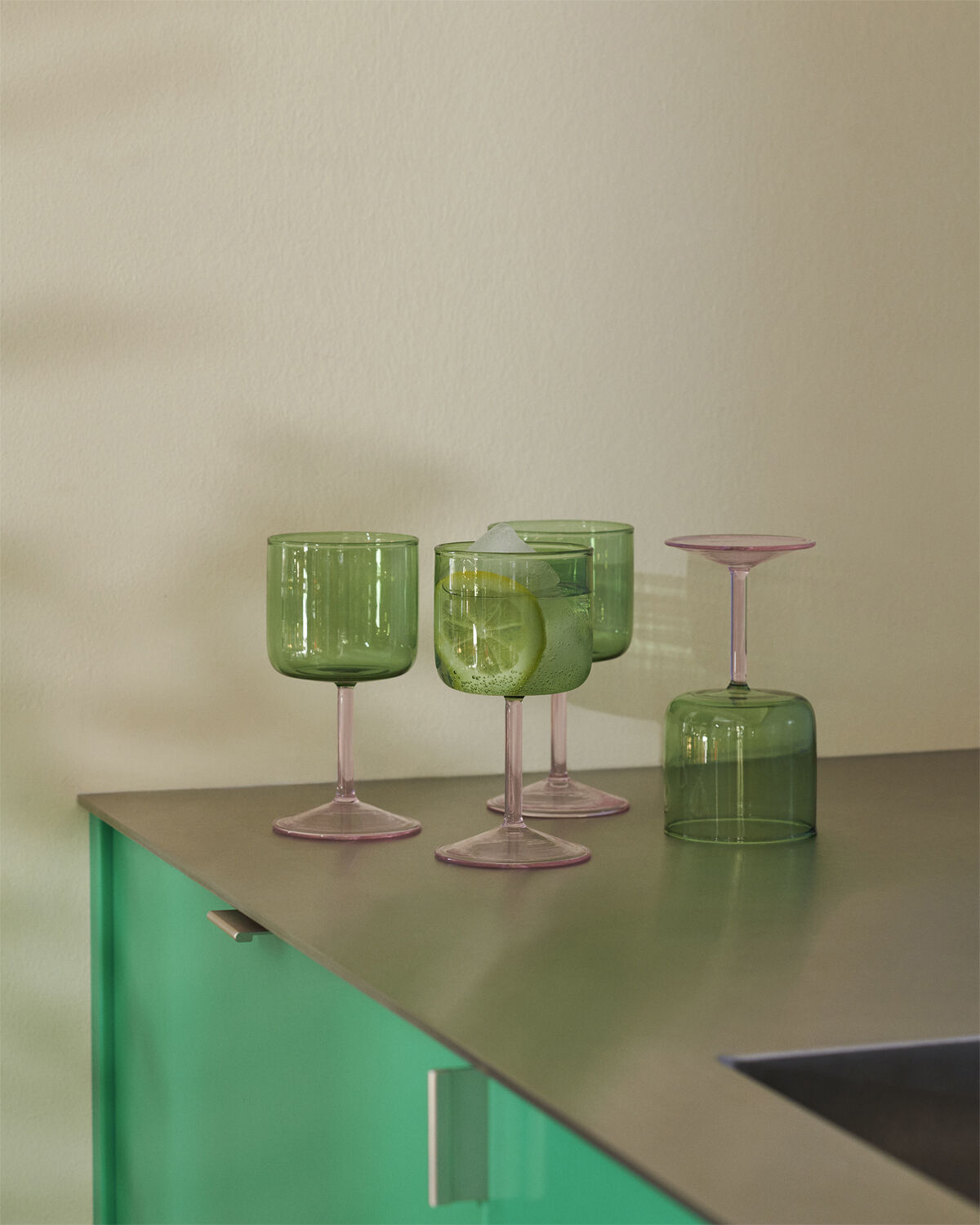 Tint Wine Glass-Set of 2-Green and