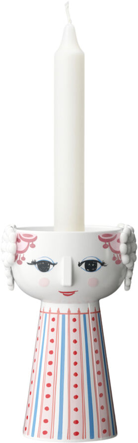 Eva Lysestage H14 cm støvet rød