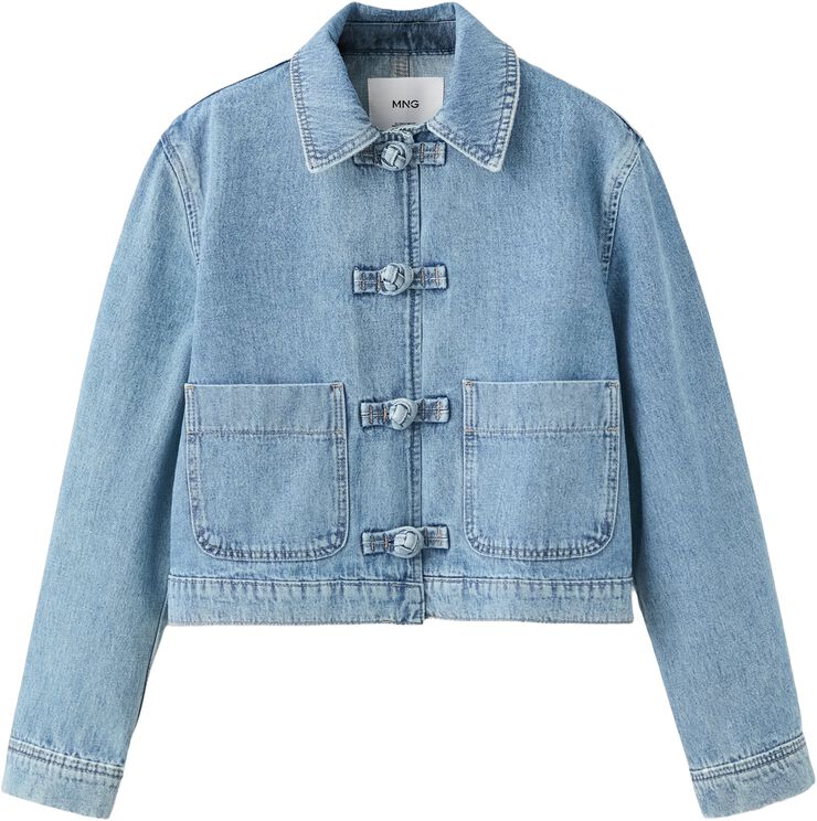 Denim jacket with toggle details