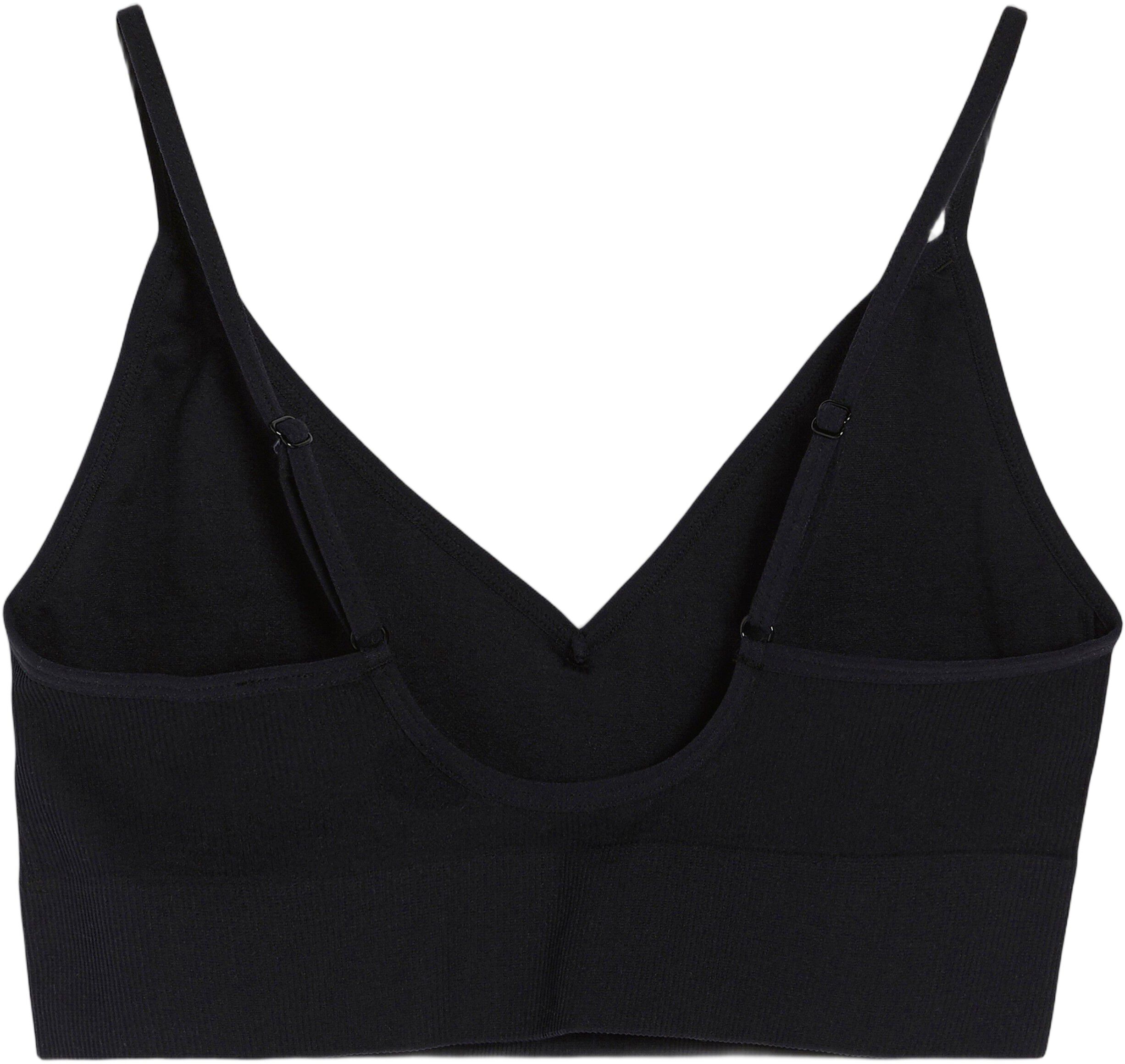 Mjuk ribbad bh utan s&ouml;mmar med v-ringning