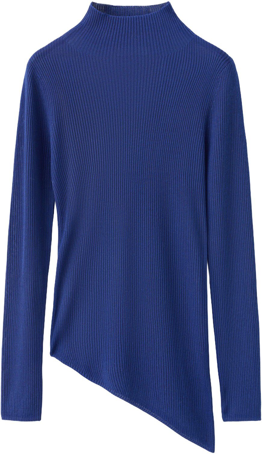 Sweater with asymmetrical turtlenec