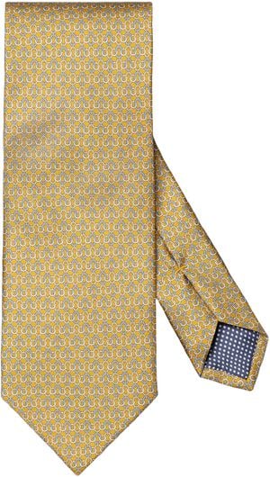 Geometric Print Silk Tie