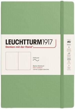 LT1917 Notesbog A5 Blank SC - Sage 361593