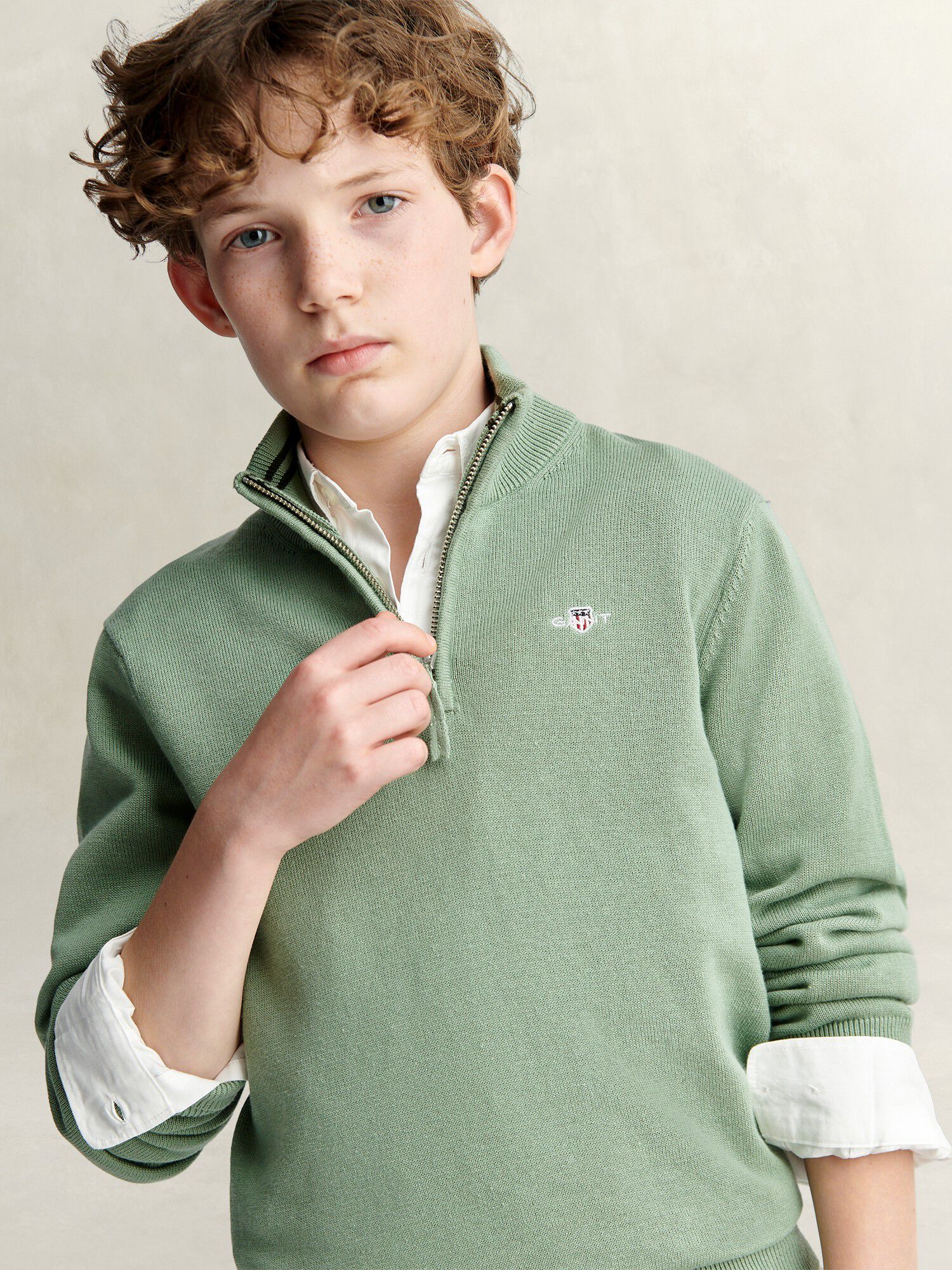 Shield Cotton Half Zip Sweater