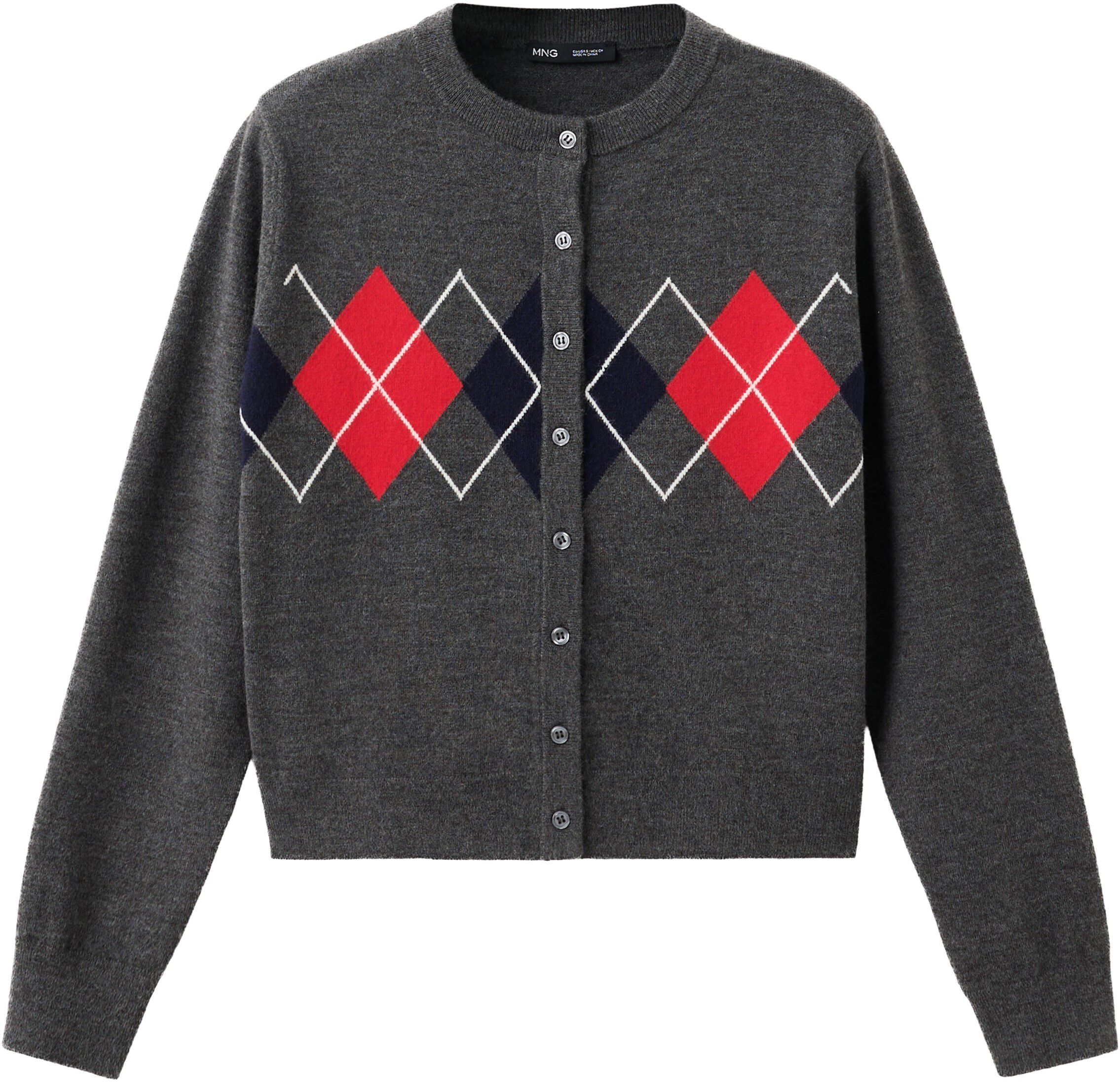 Rhombus cardigan with buttons