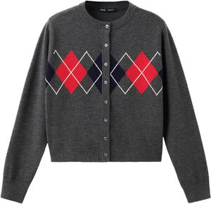 Rhombus cardigan with buttons