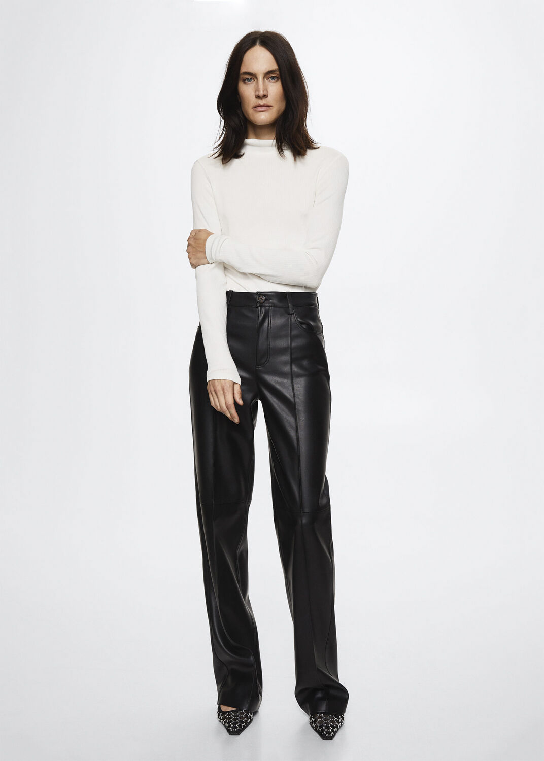 Ribbed long-sleeved t-shirt