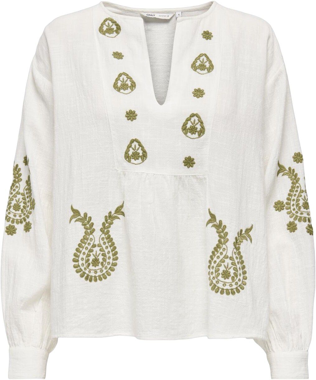 ONLMOON L/S EMB TOP WVN NOOS